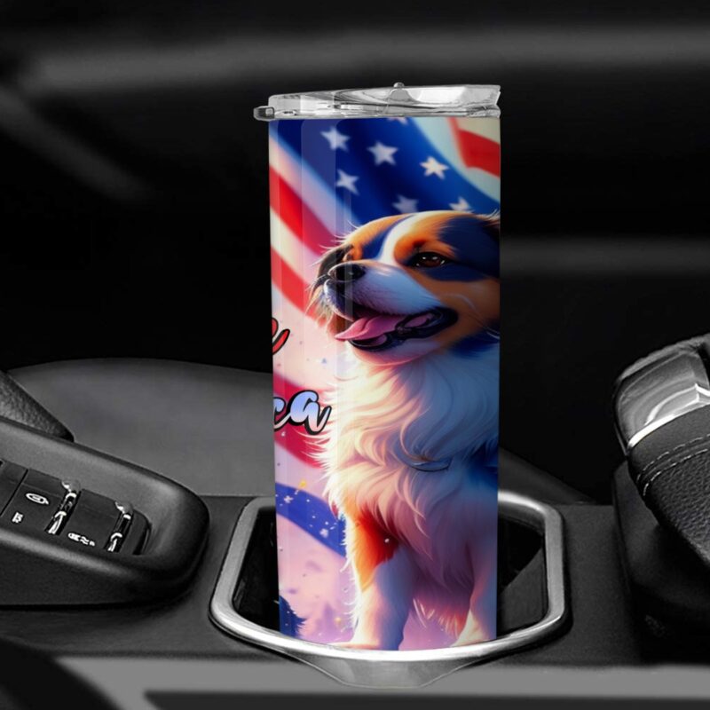 Dog Love America Personalized Skinny Tumbler
