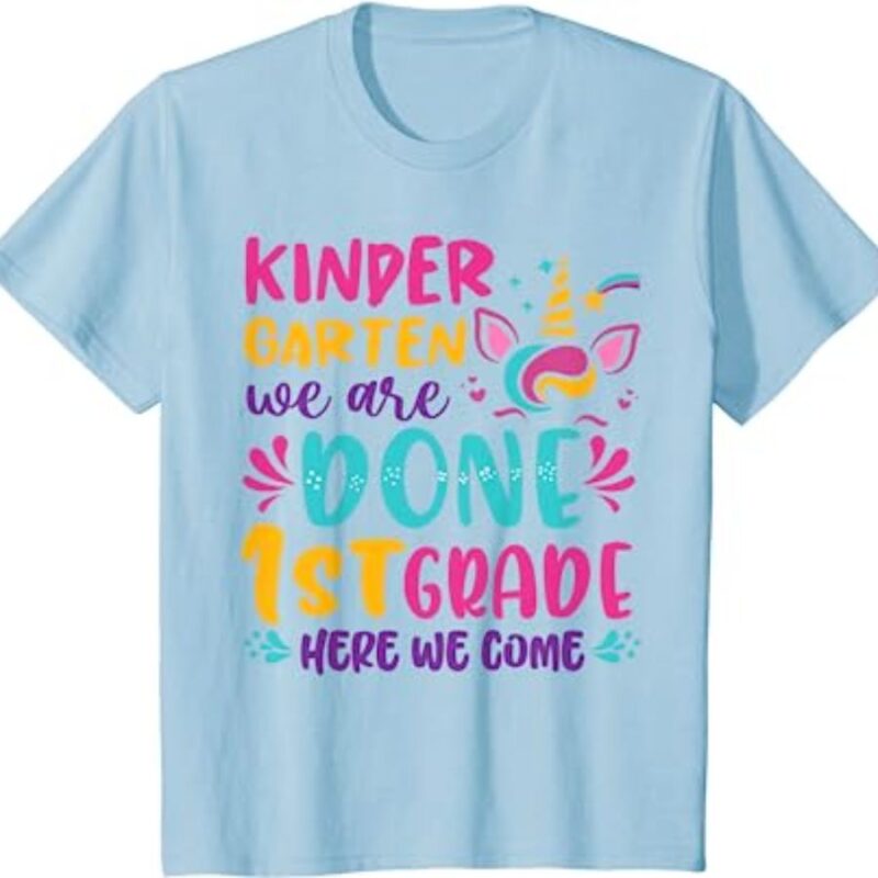 Kindergarten Graduation Cute Unicorn Class Of 2024 Girls T-Shirt, Gifts For Student