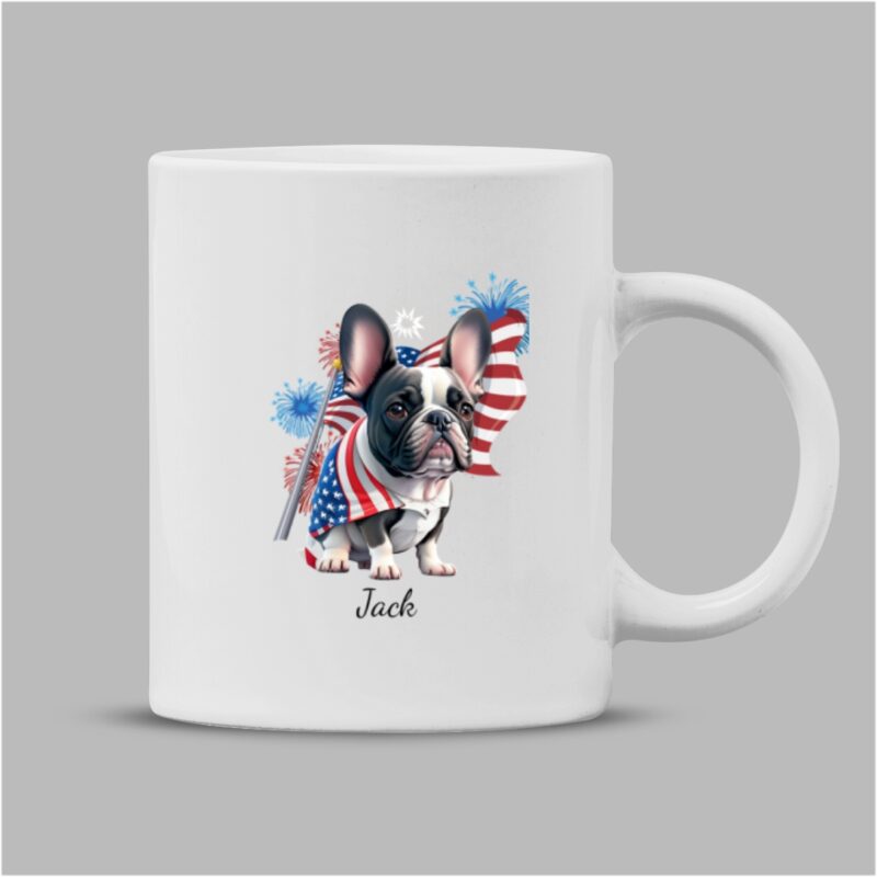 Dogs Happy 4th of July,White Mug, Happy America Days