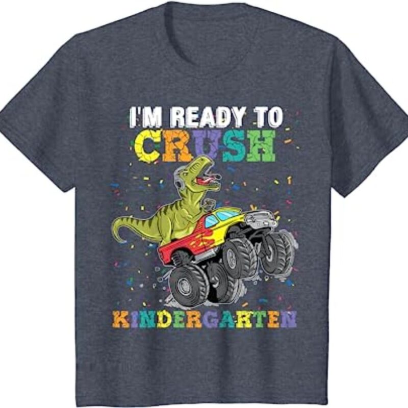 I'm Ready To Crush Kindergarten Monster Truck Dinosaur Boys T-Shirt, Dinosaur shirt