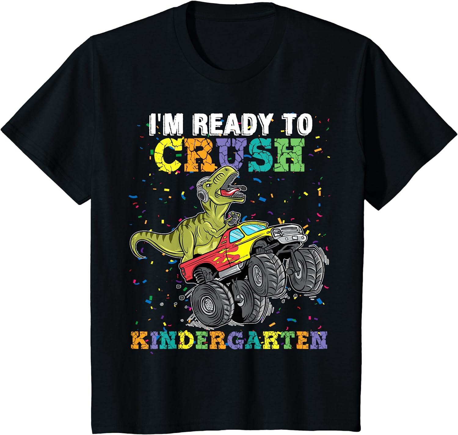 I’m Ready To Crush Kindergarten Monster Truck Dinosaur Boys T-Shirt, Dinosaur shirt