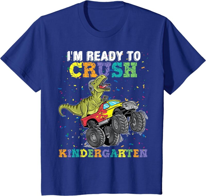I'm Ready To Crush Kindergarten Monster Truck Dinosaur Boys T-Shirt, Dinosaur shirt