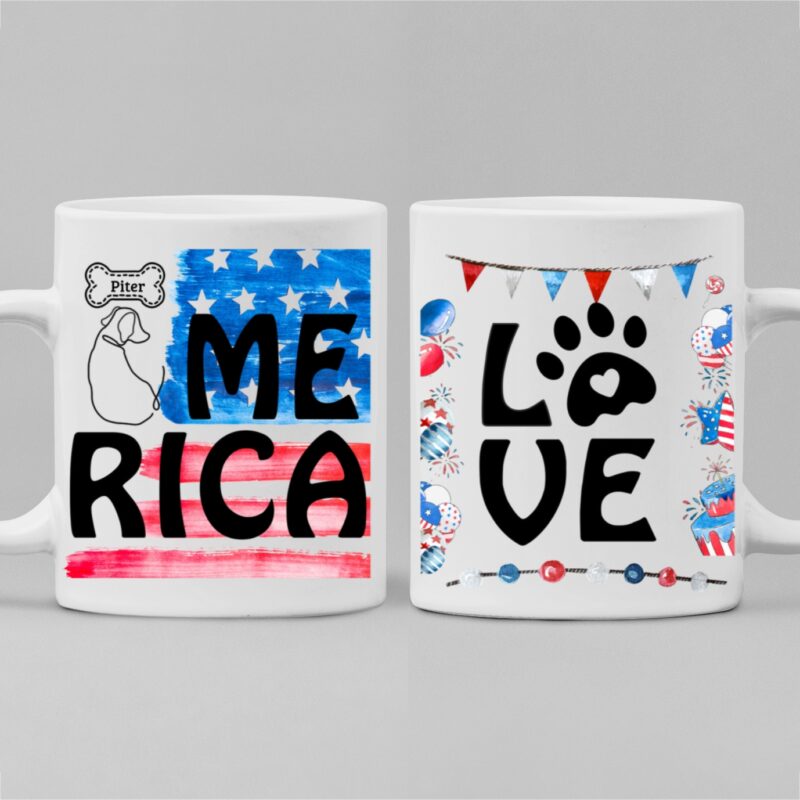 Love Dog America,White Mug