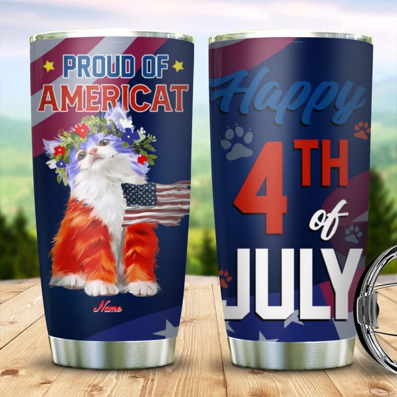 Happy 4th of July - Pround Of Americat Personalized Tumbler