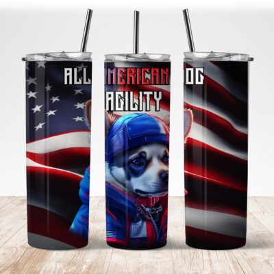 All American Dog Agility Personalized Skinny Tumbler
