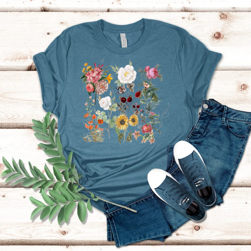 Cottagecore Vintage Flowers Comfort Colors Tee, lowers Shirt, Gardening Aesthetic Shirt