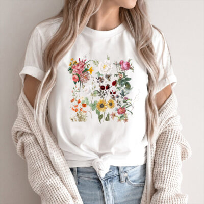 Cottagecore Vintage Flowers Comfort Colors Tee, lowers Shirt, Gardening Aesthetic Shirt