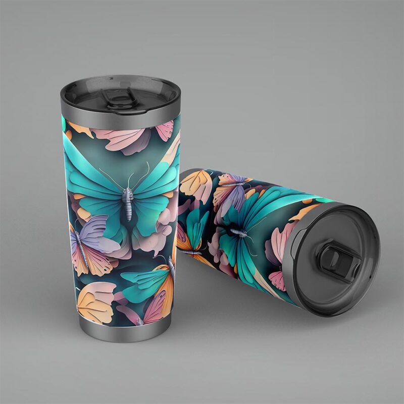 Butterfly Quilling Floral 20 oz Skinny Tumbler Sublimation