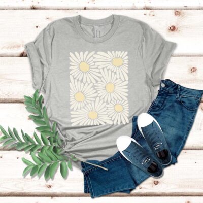 Daisy Floral Comfort Colors T Shirt, Floral T Shirt, Daisy Tee