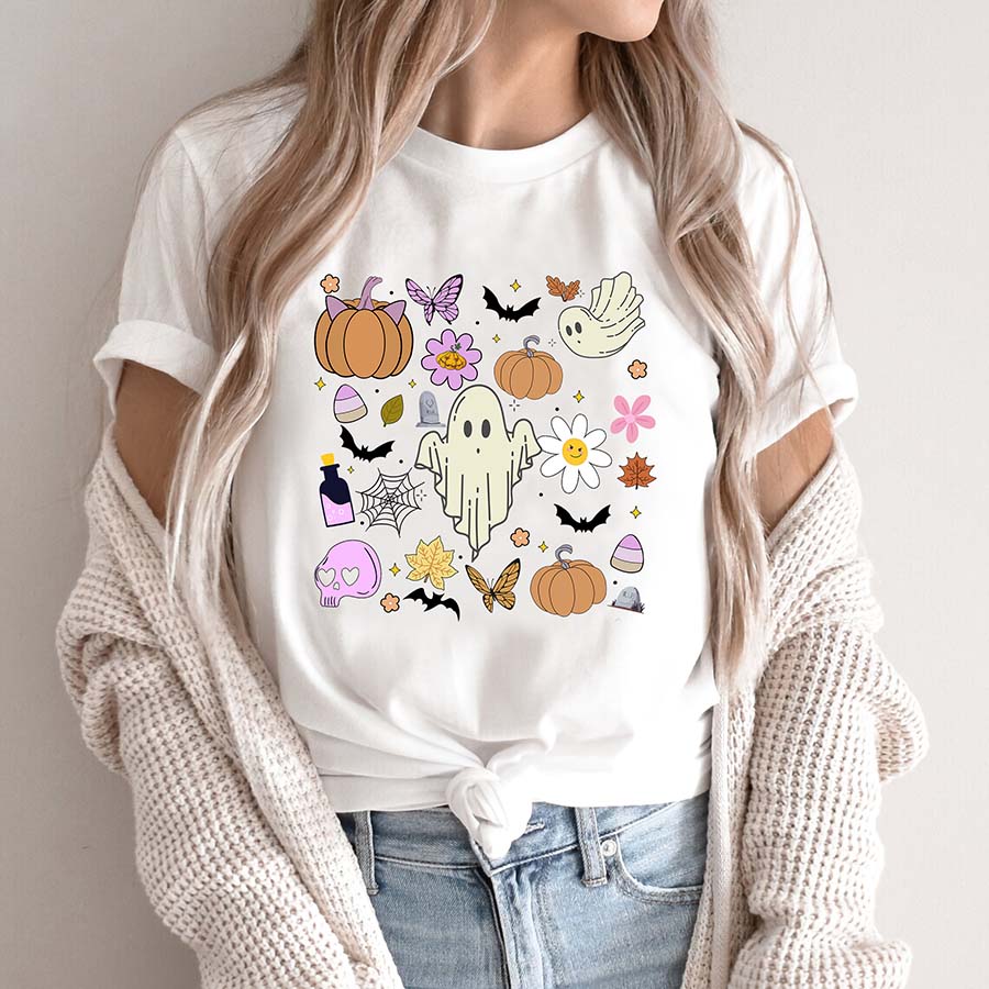 Halloween Doodles T-shirt, Halloween Things Shirt, Cute Halloween T-shirt
