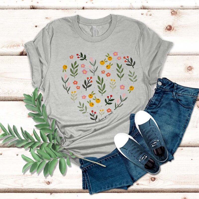 Floral Love Shirt, Love Is Real- We Heart It Shirt