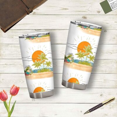 Beach Tropical Cups Tumbler Gifts for Family