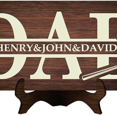 Custom 2 Layers Wood Name Sign For Dad And Children Names