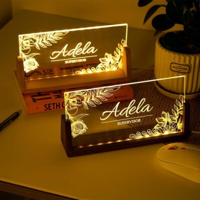 Desk Name Plate Light Up Personalized with Job Icon_