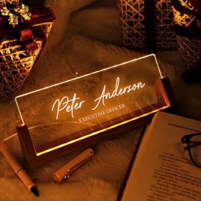 Personalized Light Up Desk Name Plate