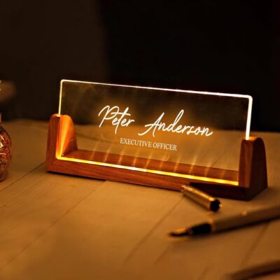 Personalized Light Up Desk Name Plate