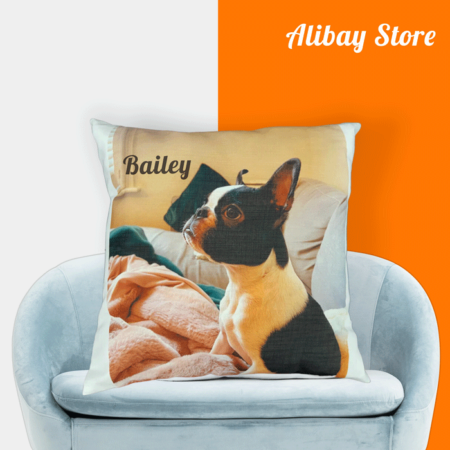 Boston Terrier Photo Cushion | Personalized Boston Terrier Pillow