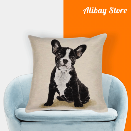 Boston Terrier Pillow | Custom Personalized Dog Cushion Cover