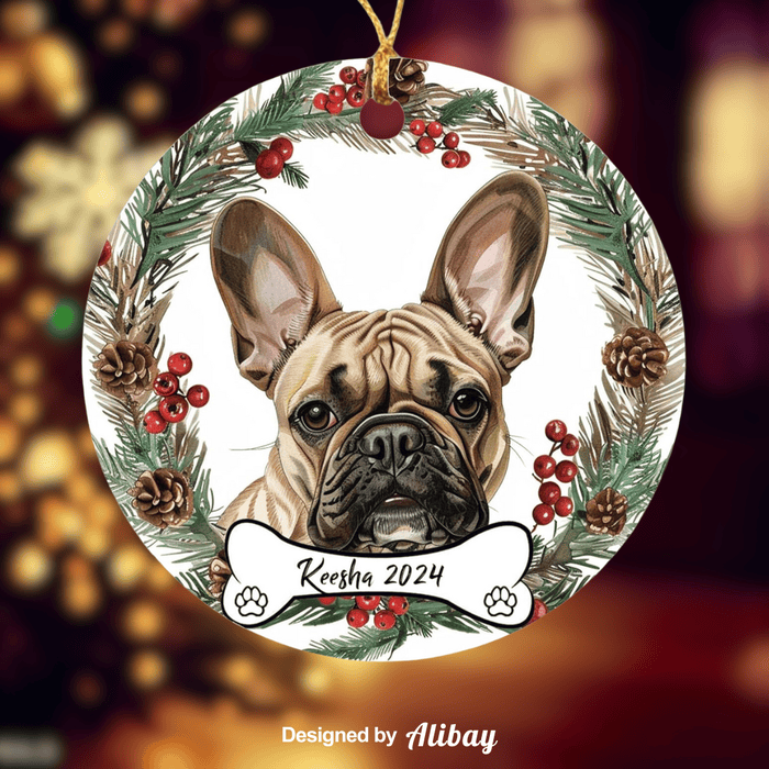 Ceramic French Bulldog Ornament with Photo