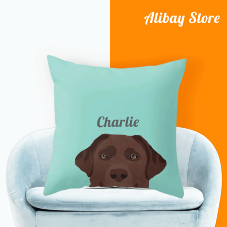 Chocolate Lab Breed Portrait Labrador Retriever Pillow