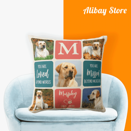 Golden Retriever 5-Photo Memorial Pillow | Personalized Dog Pillow