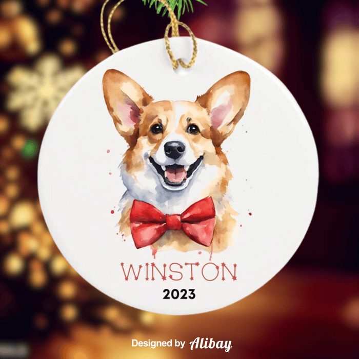 Custom Dog Christmas Ornament | Corgi Ornament