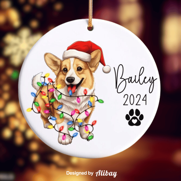 Custom Dog Keepsake | Corgi Ornament