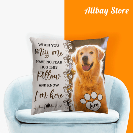 Custom Golden Retriever Memorial Pillow | Personalized Dog Pillow