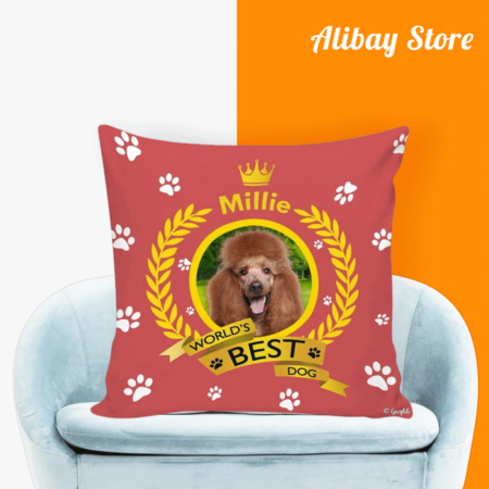 Custom Name Poodle Pillow | Personalized Dog Pillow