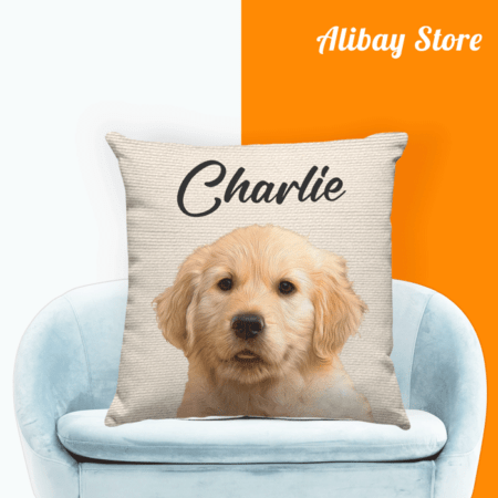 Custom Photo Golden Retriever Pillow - Personalized Dog Pillow