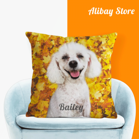 Custom Poodle Pillow with Personalized Picture