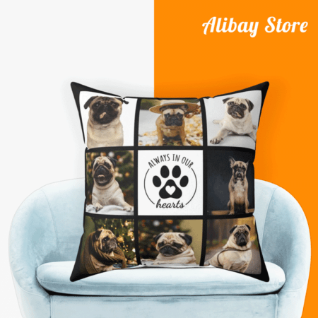 Custom Pug Pillow for Remembrance - Personalized Dog Pillow