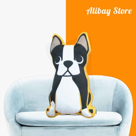 Custom Shaped Boston Terrier Pillow | Personalized Dog Pillow