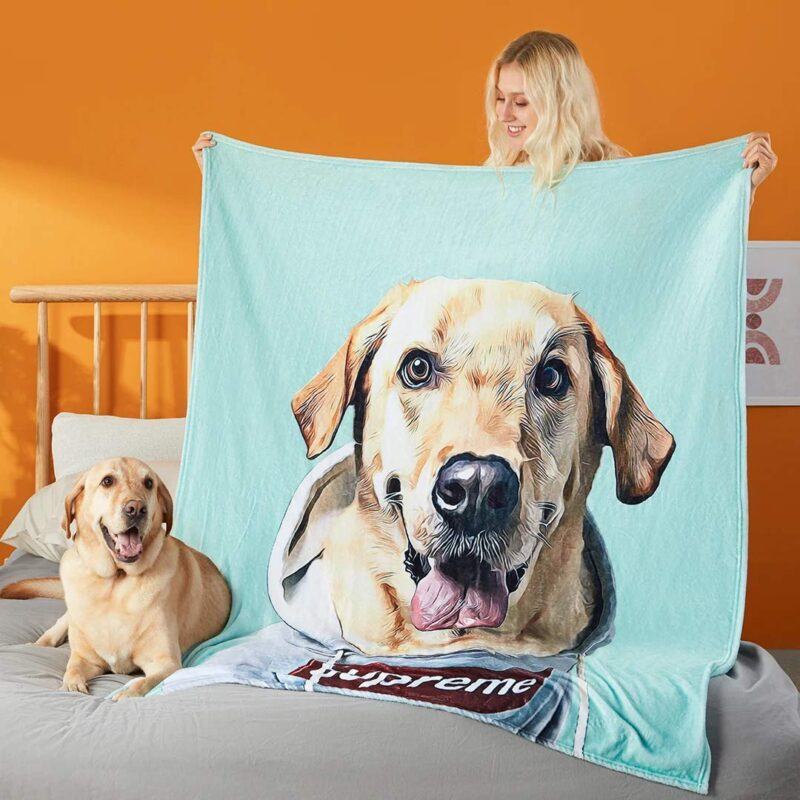 Customizable Blue Labrador Retriever Blanket