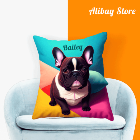 Cute French Bulldog Pillow | Personalized Dog Pillow