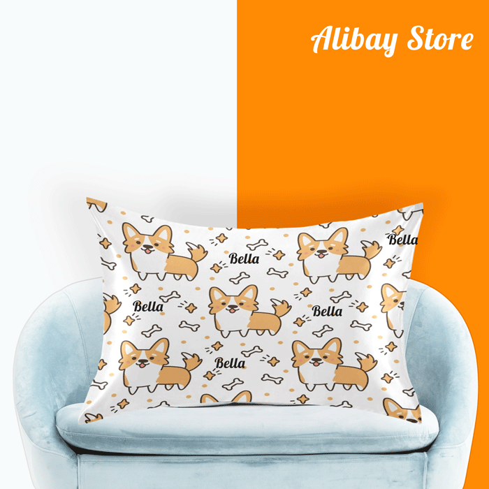 Cute Welsh Corgi Pillow | Personalized Dog Pillow