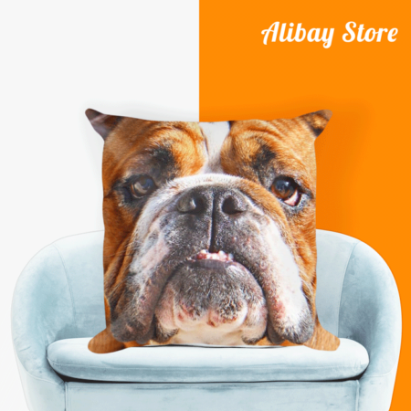 Dog Lover Throw Pillow | Personalized English Bulldog Pillow