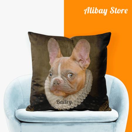 French Bulldog Head Portrait Pillow - Personalized Dog Pillow