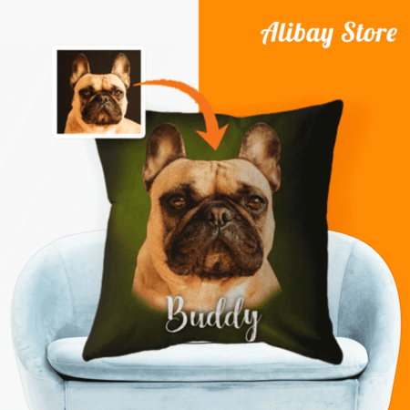 French Bulldog Pillow Featuring Your Picture | Personalized Dog Pillow