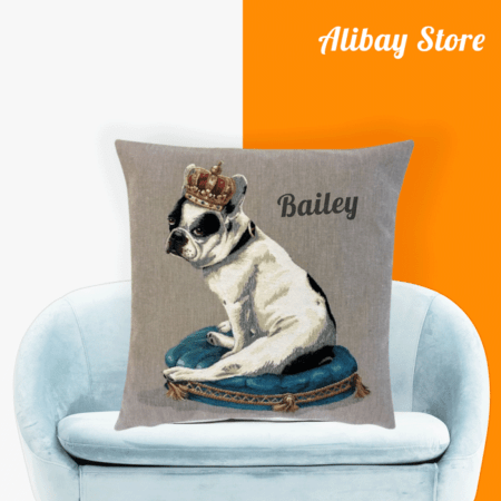 French Bulldog Royal Tapestry Pillow Case | Personalized Dog Pillow