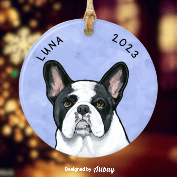 Personalized Frenchie Ornament | Dog Memorial Ornament