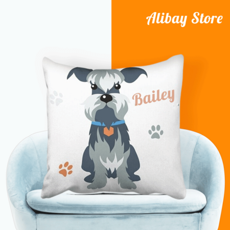 Funny Miniature Schnauzer Breed Dog Pillow | Personalized Dog Pillow