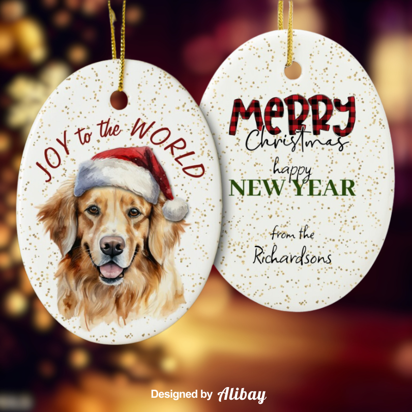 A Joyful Holiday with Golden Retriever Ornaments 