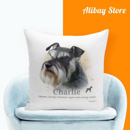 Hot Schnauzer Dog Cushion | Personalized Schnauzer Pillow