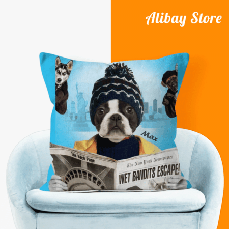 Home Alone Pug Pillow - Personalized Dog Pillow