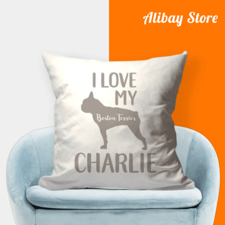 'I Love My Boston Terrier' Boston Terrier Pillow