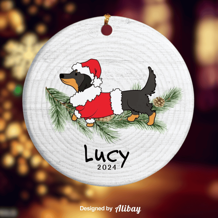 Custom Dachshund Ornament With Name 