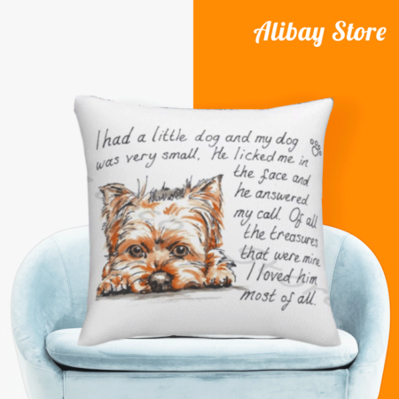 "My little lover" Yorkshire Terrier Pillow