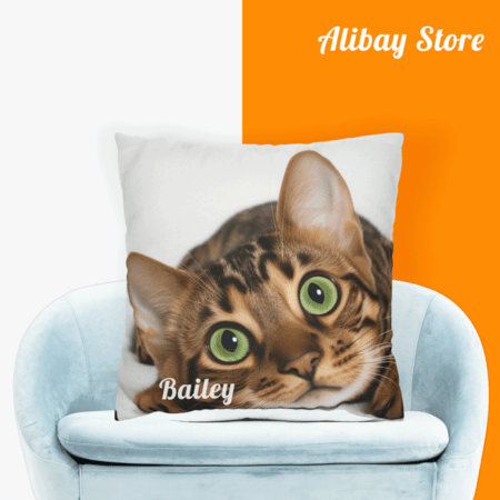 Personalized Bengal Pillow - Bengal Cat Lover Gift