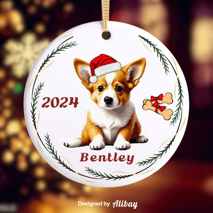 Personalized Corgi Ornament with Name and Year